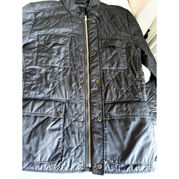J. Crew Mercantile Black Quilted packable Jacket Barn Chore mock Men's Size M - Picture 8 of 10